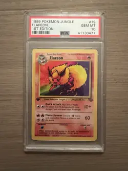 Pokemon Flareon Jungle 1st Edition GEM MT PSA 10 19/64 Rare 1999 - NON HOLO - Image 1
