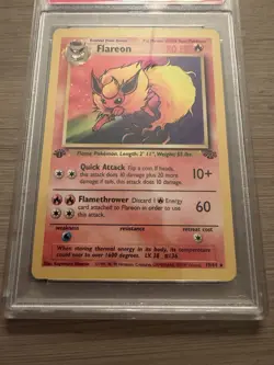 Pokemon Flareon Jungle 1st Edition GEM MT PSA 10 19/64 Rare 1999 - NON HOLO - Image 3