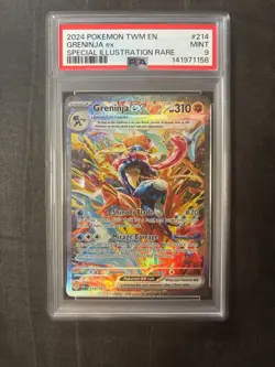 Pokemon TCG Greninja EX 214/167 Twilight Masquerade SIR PSA 9 MINT - Image 1