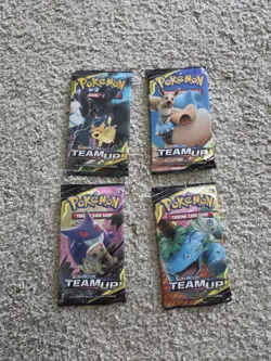 Pokemon: Sun & Moon - Team Up Booster Packs ART SET (4 Packs) UN-WEIGHED - Image 1
