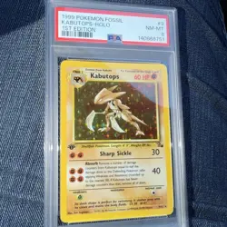 Pokemon TCG Kabutops 9/62 Fossil Holo 1st Edition PSA 8 NM-MT 1999 WOTC RegradeU - Image 1