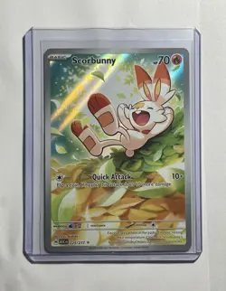 Scorbunny 225/217 Illustration Rare Pokemon SV Base Set Full Art - Image 1