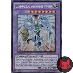 Yugioh Elemental HERO Shining Flare Wingman LCGX-EN050 Secret Rare 1st Ed NM - Image 1