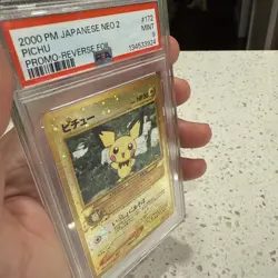 PSA 9 Pichu No. 172 Neo Premium File 2 Promo Reverse Holo Pokemon Card F/S - Image 3