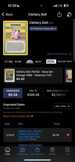 Pokemon Clefairy Doll Trainer Base Set 70/102 ✨🔥SHIPS FAST💨 $6+ Card 👀A4 - Image 2