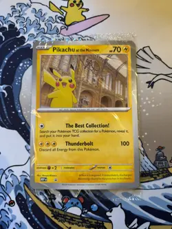 Pokemon x Natural History Museum Pikachu At The Museum Jumbo Promo Card - Image 1