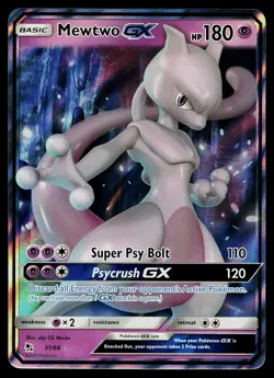 Pokemon Card - Mewtwo GX Hidden Fates 31/68 Ultra Rare - Image 1