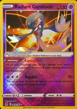 Radiant Gardevoir 069/196 Lost Origin Ultra Rare Holo Pokemon TCG Card NM/MINT - Image 1