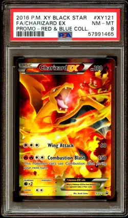 PSA 8 NM-MINT Charizard EX XY121 XY Black Star PROMO FULL ART Pokemon Card 465 - Image 2