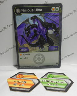 Bakugan Nillious Ultra Black Darkus Armored Alliance B600 - Card - Cores - Image 2