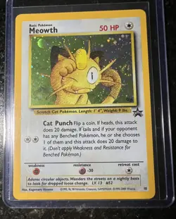Pokemon TCG Meowth Promo Holo Card #10 Promo Cards NM SWIRL 🌀 - Image 1
