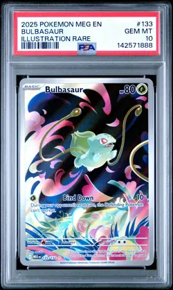 2025 POKEMON MEG EN-MEGA EVOLUTION ILLUSTRATION RARE #133 BULBASAUR PSA 10 - Image 1
