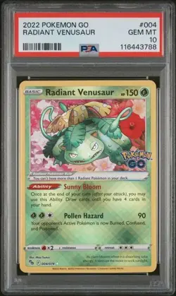 PSA 10 GEM MT Radiant Venusaur 004/078 Pokemon GO - Image 1
