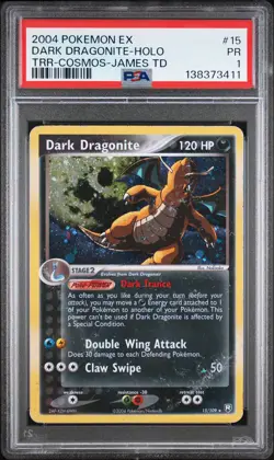 2004 POKEMON EX TEAM ROCKET RETURNS #15 DARK DRAGONITE-HOLO PSA 1 - Image 1