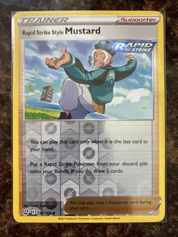 Rapid Strike Style Mustard 132/163 - Reverse Holo - Pokemon Battle Styles - Mint - Image 1