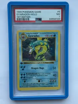 1999 POKEMON BASE SET 1ST EDITION #6 GYARADOS-HOLO PSA 7 - Image 1