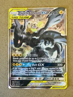 2019 Pokemon Pikachu & Zekrom GX Full Art #SM168 Near Mint or Better - Image 1