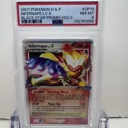 2007 Pokemon Diamond & Pearl Infernape LV. X Black Star PROMO #DP10 Holo - PSA 8 - Image 1