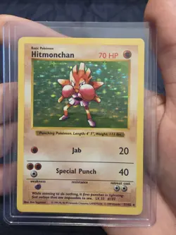 Pokemon TCG Hitmonchan Shadowless Base Set 7/102 LP/NM - Image 1