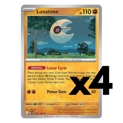 4x Lunatone - 074/132 - ME01: Mega Evolution (MEG) Pokemon Playset x4 - Image 1