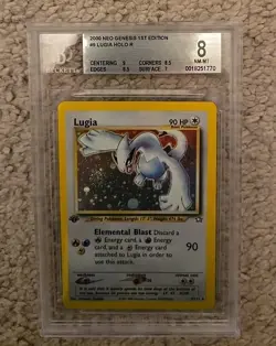 Pokemon Neo Genesis Lugia 1st Edition #9 BGS 8 Mint First Edition Swirl 🌀 - Image 1
