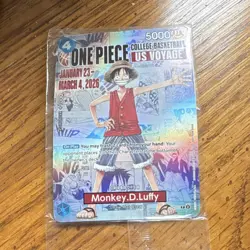 One Piece CCG Monkey D. Luffy US Voyage Promo Full Art Holo Character Card P-055 - Image 1
