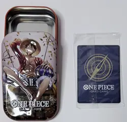 Monkey.D.Luffy OP-13 P-075 One Piece Promotion Card Sealed W/ Tin (Empty) - Image 2