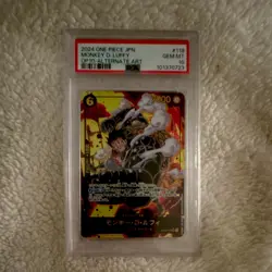 One Piece CCG 2024 Monkey D. Luffy OP10 Alternate Art Holo PSA 10 #118 - Image 1