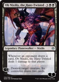 1 x Ob Nixilis, the Hate-Twisted - Foil - War of the Spark - Heavy Play - MTG - Image 1