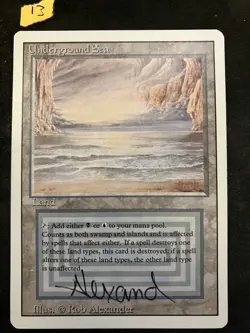 Magic The Gathering MTG Underground Sea Revised Edition Signed by Author LP - Image 1
