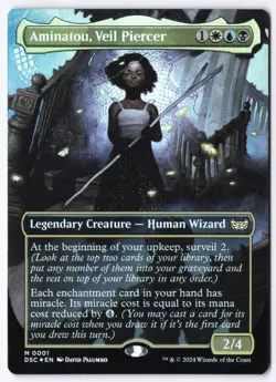 Aminatou, Veil Piercer (Borderless) M Commander: Duskmourn: House of Horror 1 NM - Image 1