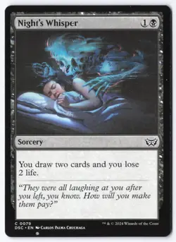 Night's Whisper C Commander: Duskmourn: House of Horror 79 NM - Image 1