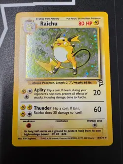 Pokemon Raichu Base Set 2 16/130 Ultra Rare Holo Card - Image 1