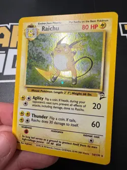 Pokemon Raichu Base Set 2 16/130 Ultra Rare Holo Card - Image 2