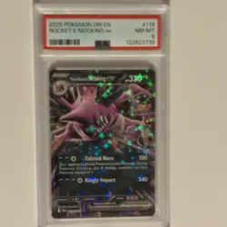 2025 POKEMON DRI EN-DESTINED RIVALS #119 TEAM ROCKET'S NIDOKING EX Graded PSA 8 - Image 3