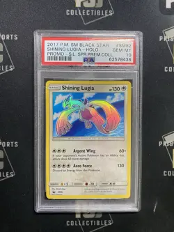 2017 POKEMON SM BLACK STAR PROMO #SM82 SHINING LUGIA-HOLO PSA 10 - Image 1