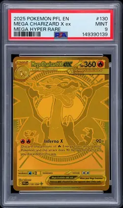 2025 POKEMON PFL EN-PHANTASMAL FLAMES MEGA HYPER RARE MEGA CHARIZARD X EX PSA 9 - Image 1