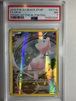2016 POKEMON XY BLACK STAR PROMO MYTHICAL POKEMON #XY110 FULL ART MEW PSA 7 🔥🔥 - Image 1