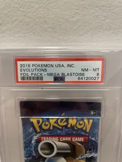 Pokemon Evolutions Booster Pack Mega Blastoise PSA 8 2016 64120027 - Image 2
