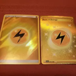 Pokemon GOLD Electric Energy 257/198 Hyper Rare S+V and Shining Legends rev holo - Image 1