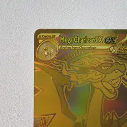 Pokemon TCG Gold Hyper Rare Mega Charizard X EX 130/094 Phantasmal Flames NM - Image 2