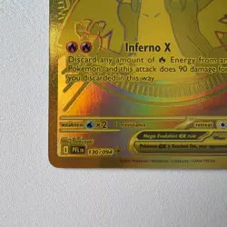 Pokemon TCG Gold Hyper Rare Mega Charizard X EX 130/094 Phantasmal Flames NM - Image 5