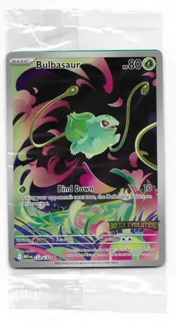 Pokemon Bulbasaur 133/132 English Mega Evolution Stamped Promo (SEALED) - Image 1