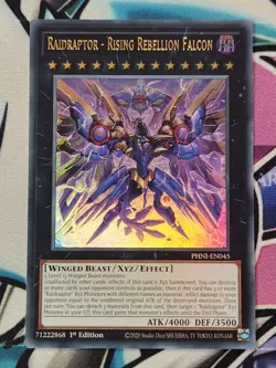 YUGIOH Raidraptor - Rising Rebellion Falcon PHNI-EN045 Ultra Rare 1st Edition - Image 1