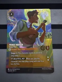Disney Lorcana Prince Naveen Ukulele Player Enchanted 205/204 Shimmering Skies - Image 1