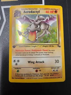 Pokemon Aerodactyl 1st Edition Fossil 1/62 Ultra Rare Holo Card - Image 1