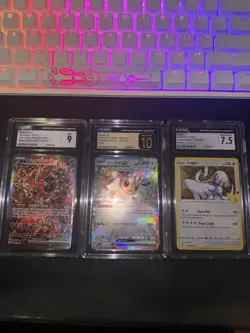 Pokemon TCG CGC Graded Holo Oricorio EX Eevee EX Lugia 3 Cards Prestine 10 - Image 1