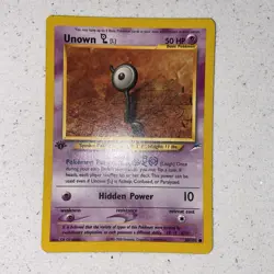 Pokemon Cards: 1st Edition Neo Destiny Common: Unown L 86/105 C - Image 1
