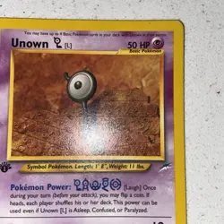 Pokemon Cards: 1st Edition Neo Destiny Common: Unown L 86/105 C - Image 3