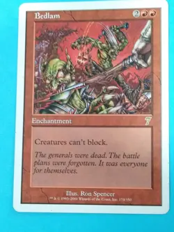 Magic The Gathering MtG - 1x BEDLAM - Red Rare 7th Edition Enchantment MP - Image 1